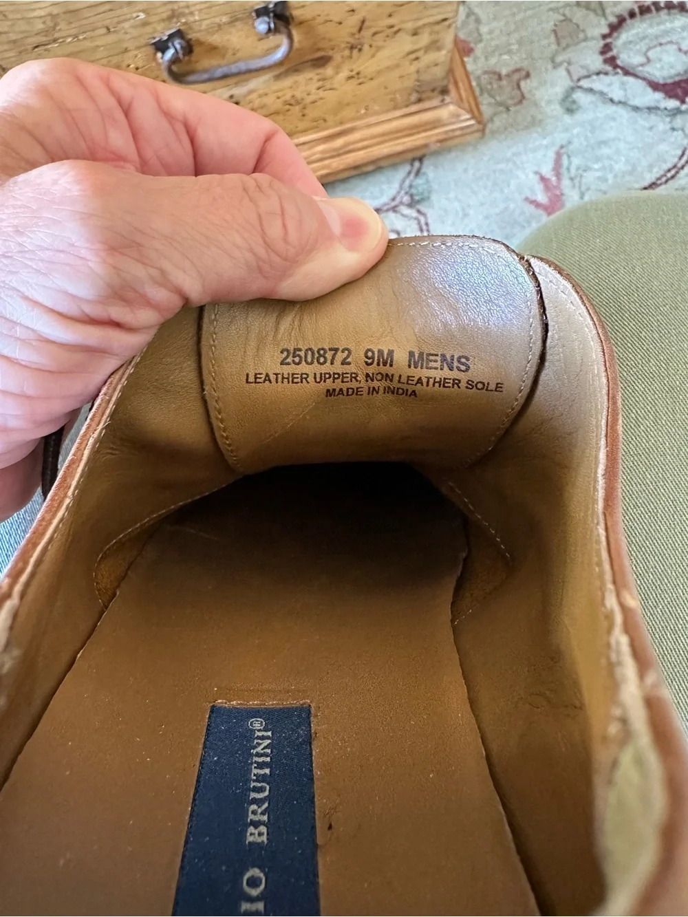 Giorgio Brutini Men's Brown Leather Textured Cap Toe Oxfords - Size 9M